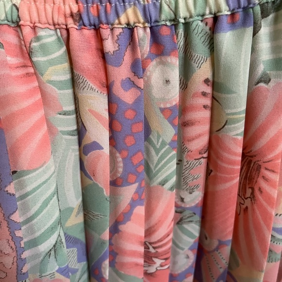 Vintage Pastel Alfred Dunner Petite Pleated Midi-Length Skirt - Picture 5 of 5